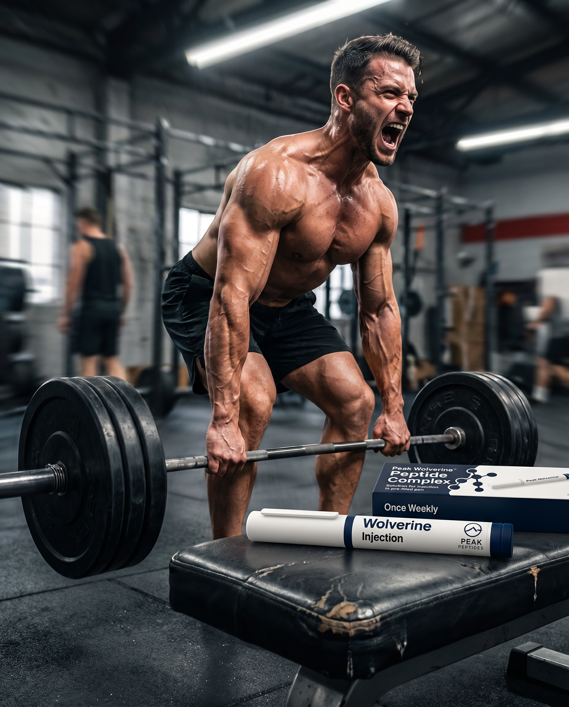 Athlete mid-lift in a home gym, focused on recovery